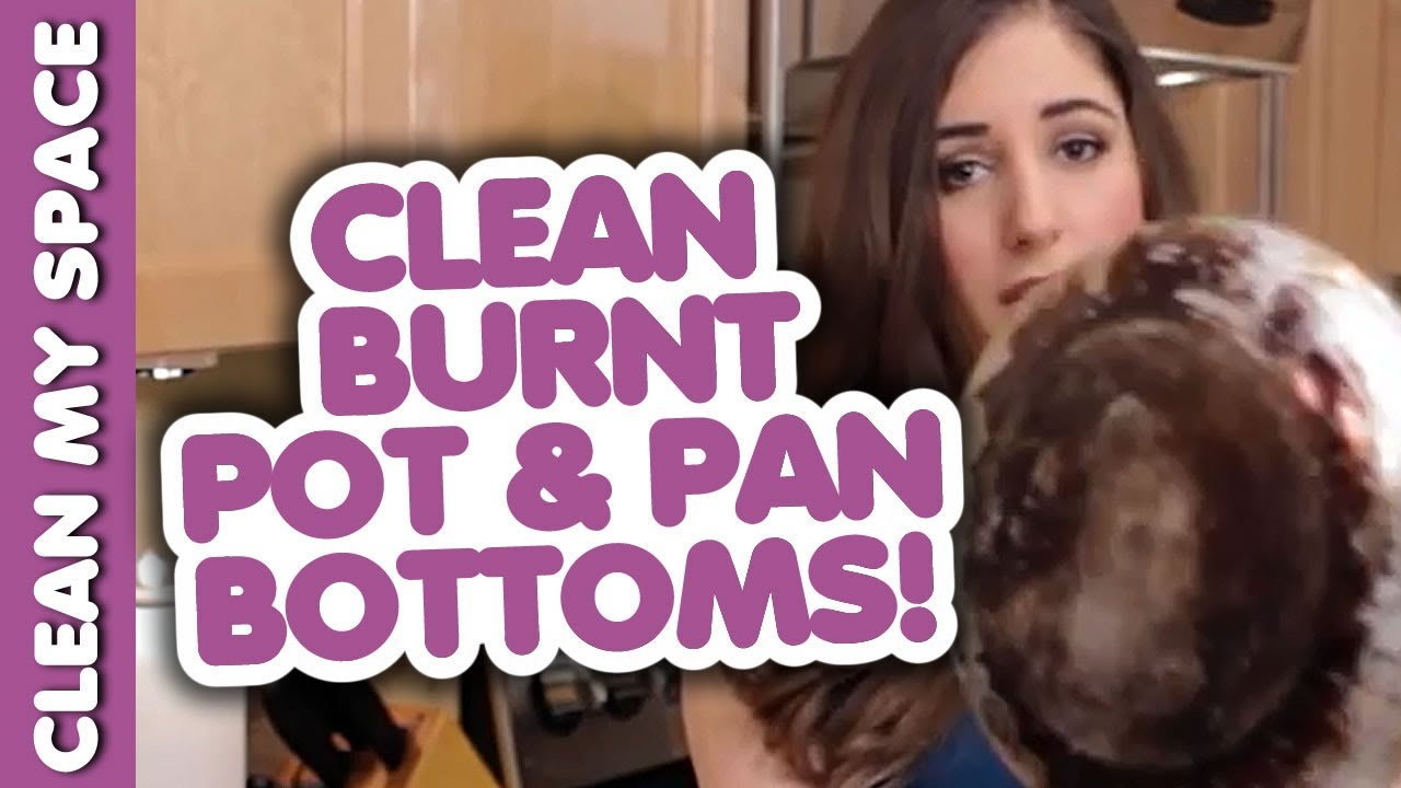 How to Clean the Bottom of a Pot or Pan! Useful Kitchen Cooking Ware Cleaning Tips (Clean My Space)