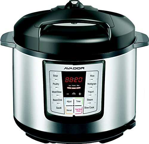 Avador AV-13CS603W 10 Preset Menu Pressure Cooker 6Qt/1000W, Stainless Steel Cooking Pot and Exterior Review
