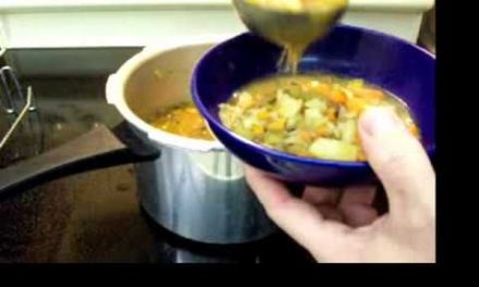 Vegetable Soup Done in 6 Minutes In a Pressure Cooker
