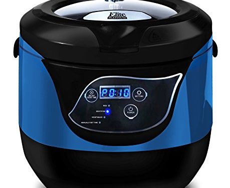 Elite Platinum EPCM-55BL Electric Digital Programmable Rice Cooker, Steamer, Multicooker, Delay Timer, Energy-Saving with Tempered Glass Lid and Non-stick Pot, 20 Cups Cooked Rice, Blue Review