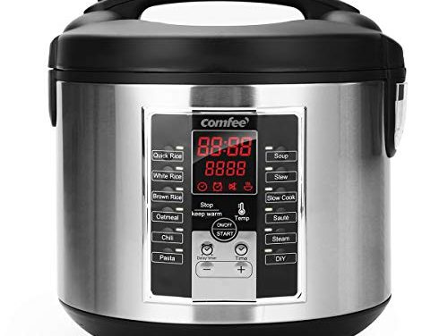 COMFEE’  Rice Cooker, Slow Cooker, Steamer, Stewpot, Sauté All in One ( 12 Digital Cooking Programs) Multi Cooker with 20 cups cooked rice (5.2Qt ) Large Capacity. 24 Hours Preset & Instant Keep Warm Review