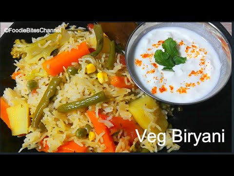Veg Biryani Recipe in pressure cooker, quick & simple way.